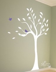 Birds with Nest In Tree Vinyl Wall Decal