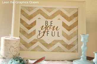 Be YOU Tiful Inspirational Saying Beautiful Paper Print
