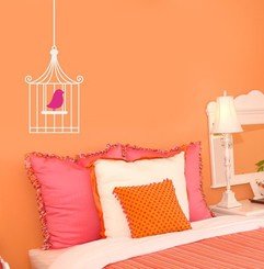 Bird in Cage Vinyl Wall Decal