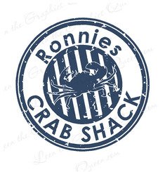 Crab Shack Grunge Stamp Wall Decal