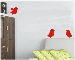 Cutie Bird Trio Vinyl Wall Decal Set