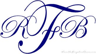 Fancy Script Monogram Wall Decal