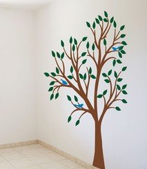 Cute Tree with Bird Trio Vinyl Wall Decal