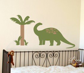 Dinosaur and Palm Tree Wall Decal Set