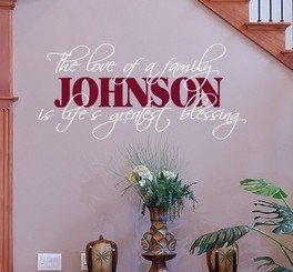 The Love of a Family is Life's Greatest Blessing Custom Wall Decal Large Size