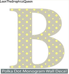 Polka Dot Monogram Wall Decal