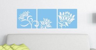 Three Floral Panels Vinyl Wall Decal
