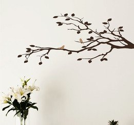 Two Birds on Tree Branch Vinyl Wall Decal