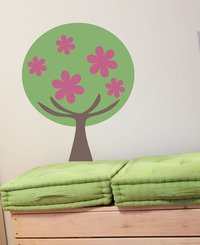 Whimsical Tree with Flowers Vinyl Wall Decal