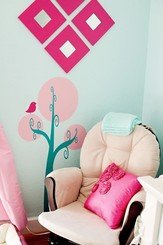 Woodland Tree with Bird Vinyl Wall Decal
