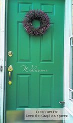 Welcome Front Door Vinyl Wall Decal
green front door