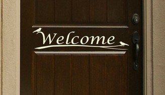 Welcome with Birds Vinyl Wall Decal