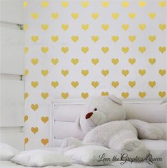 Heart Shaped Wall Decals Set of 200 decals Nursery Kid Room Decor
gold metallic shimmery heart decals