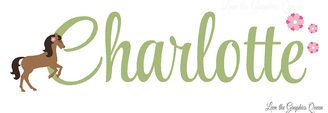 Horse Wall Decal Name Decal Horse Farm Barn Brown Pink Grey Purple Horse Stickers Pretty Horses