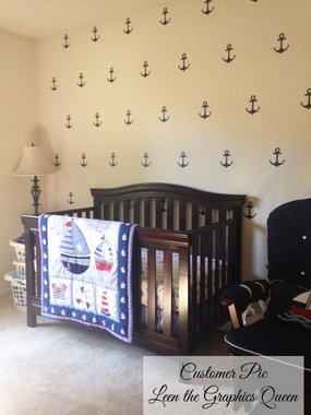 Anchor Shaped Wall Decals Set of 40 decals Nursery Kid Room Decor (anchors)