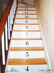 Number Stair Wall Decals - Set of 17 Vinyl Decals Stairway Decals For Stair Risers