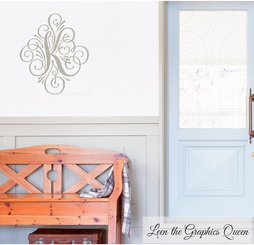 Flourish Monogram Initial Wall Decal Personalize Your Room