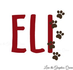 Puppy Dog Paw Print NAME Wall Decal