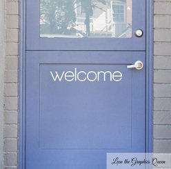 Modern Style Welcome Front Door Vinyl Wall Decal