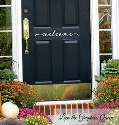 Script Style Welcome Front Door Vinyl Wall Decal