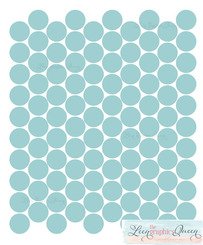 Aqua Blue Circle Polka Dot Shaped Wall Decals • Peel and Stick Set of 100 Wall Stickers • Aqua Blue Nursery Bedroom Decor
