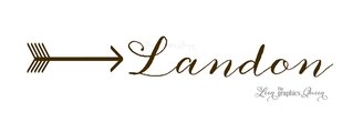 Name with Arrow Wall Decal • Trendy Script Monogram • Landon • dark brown Nursery Decor