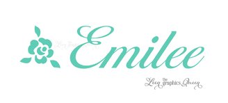 Door Name with Rose Flower Decal