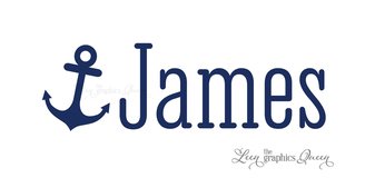Door size Anchor Name Wall Decal Monogram 