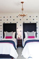 Stars and Dots Decorative Wall Decals navy blue gold teen room