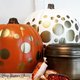 white and orange pumpkin gold dot decorating kit