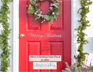 Merry Christmas Door Decal white