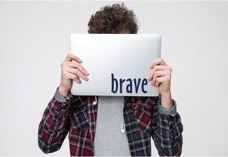 one word decal small size brave dark blue