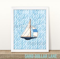 Little Sailors Collection Print 3 Sailboat Paper Prints 