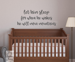 Let Him Sleep Wall Decal - boy nursery decor