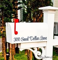 Mailbox Stickers with Script Style House Number Street Address