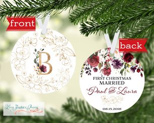 Personalized Ornament - First Christmas Married